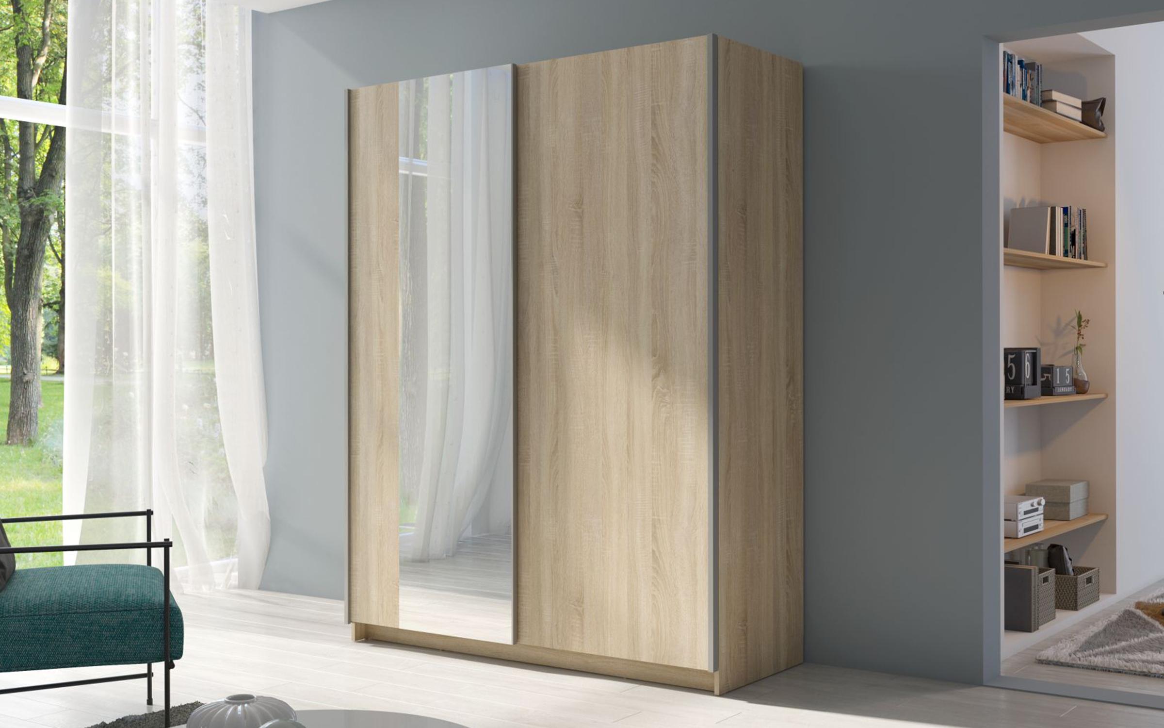 Wardrobe with sliding doors Ties 150 II, Sonoma oak  1